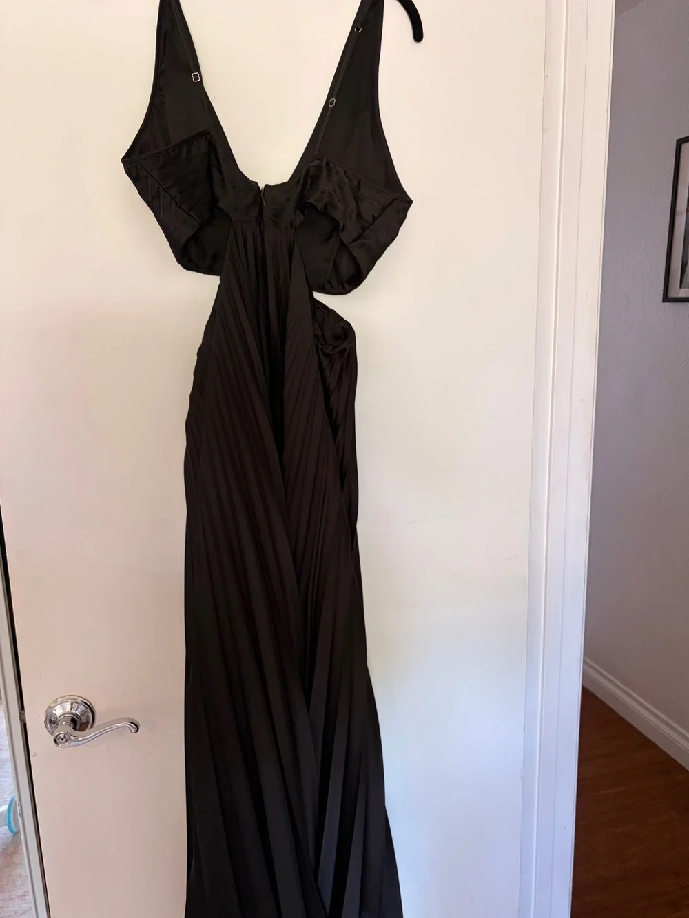 Abercrombie & Fitch Wedding Guest Cut-Out Black Maxi Dress